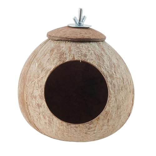 MWZBTG Kokosnussvogelnest, Coco Nest Hütte, Kokosnisthaus Für Vogelkäfig, Hängende Kokosnuss Vogelhaus, Spielzeug Zubehör, HaustierZuchthütte, 13.5-15cm von MWZBTG