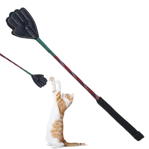 MWZBTG Trainingsstab Für Katzen, Tragbare Flirtstange Für Hunde Und Katzen, Tragbarer Haustier-Flirtstab, Tragbarer Flirt Stick Für Hunde, Ergonomischer Griff Hundeflirtstange, 45cm von MWZBTG