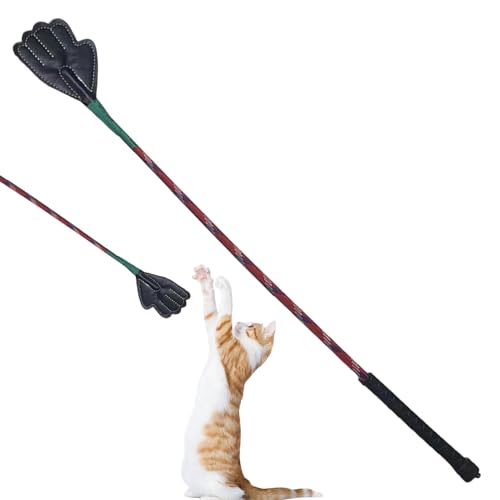 MWZBTG Trainingsstab Für Katzen, Tragbare Flirtstange Für Hunde Und Katzen, Tragbarer Haustier-Flirtstab, Tragbarer Flirt Stick Für Hunde, Ergonomischer Griff Hundeflirtstange, 63cm von MWZBTG