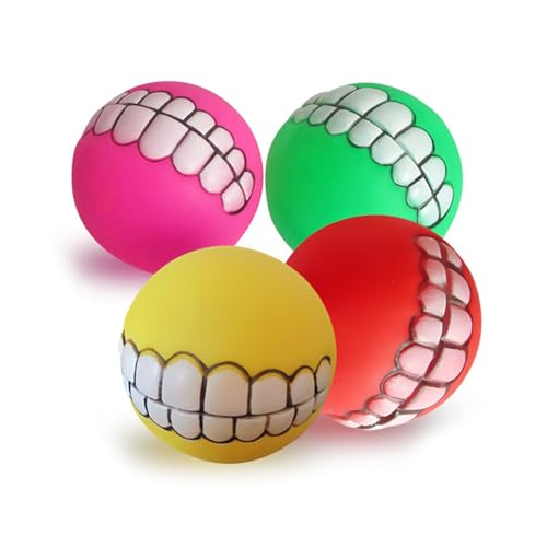 MXGRAPHIC 10 stücke Gummi Hund Zähne Ball Spielzeug Quietschende Reinigung Zahn Hund Kauen Spielzeug Bunte Lustige Haustier Spielzeug Pet Produkte(10pcs) von MXGRAPHIC