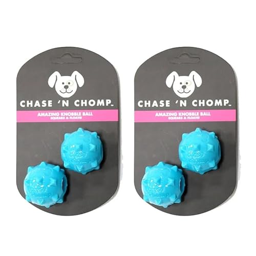 MXGRAPHIC Hundespielzeug, Mini-Quietschball, weich, schwimmfähig, federnd, ideal for Werfen und Jagen, am besten for Mini- oder kleine Hunde(4 Blue Balls) von MXGRAPHIC