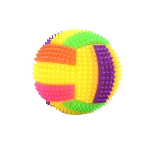 MXGRAPHIC Leuchtender Elastischer Aktivierungs-Soundball-Spielzeug-Massageball Mit Pfeife Hundekau-Hüpfball Fußball Glühendes Haustierspielzeug(6.5CM) von MXGRAPHIC