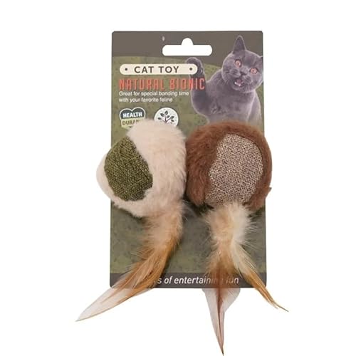 MXGRAPHIC Mode Eule Katzenminze Spielzeug Selbst-Unterhaltung Katzenminze Feder Zähne Schleifen Stick Zähne und Bissfeste Pet Supplies(Two-Color Ball,1) von MXGRAPHIC