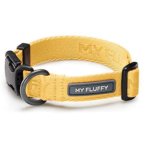 MY FLUFFY Hundehalsband für kleine bis mittelgroße Hunde, verstellbar, Gelb von MY FLUFFY