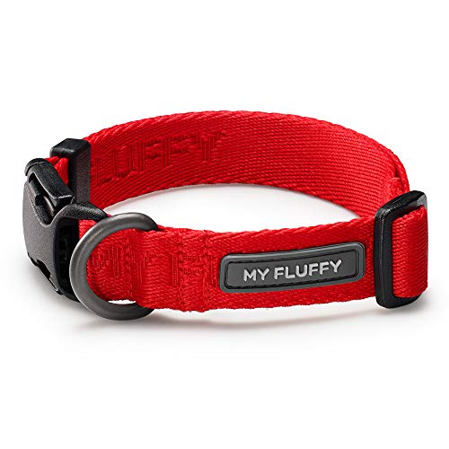 MY FLUFFY Hundehalsband für kleine bis mittelgroße Hunde, verstellbar, Rot von MY FLUFFY