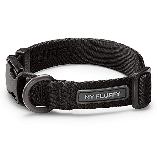 MY FLUFFY Hundehalsband für kleine bis mittelgroße Hunde, verstellbar, Schwarz von MY FLUFFY