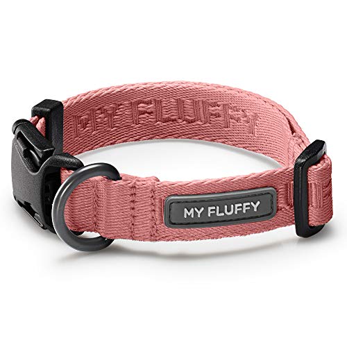 MY FLUFFY Verstellbares Hundehalsband für kleine bis mittelgroße Hunde, Dunkelrosa, Größe L von MY FLUFFY