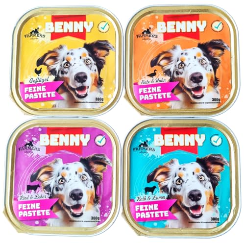 BENNY Hundefutter Feine Pastete Mix 4 Sorten 54 x 300 g von MY HAPPY PETS