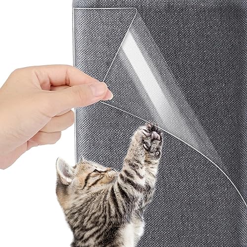 Katze Kratzschutz,2 StückTransparent Sofa Kratzschutz Pad Möbelschoner Katze Möbelschutz Kratzpads mit 10 Schrauben Krallenschutz für Sofa Möbel Tür Wand, Möbelschutz (23x43 cm) von MYAYD