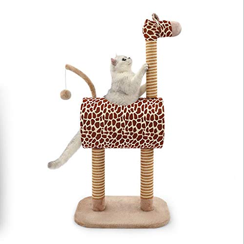 Giraffe Kratzbaum, Katze Kratzbaum Eigentumswohnung, Plüsch Kätzchen Aktivität mit Kratzbäumen Pet Play House, Katze Interaktives Spielzeug (Color : Giraffe) von MYBA