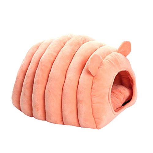 MYBA Haustiere Schlafzone Kuschelhöhle, Haustierbett für Katzen und kleine Hunde, Attraktiv, Langlebig, Bequem, Waschbar, Kuschelhöhle Katzenbett (Color : Pink, Größe : Small) von MYBA