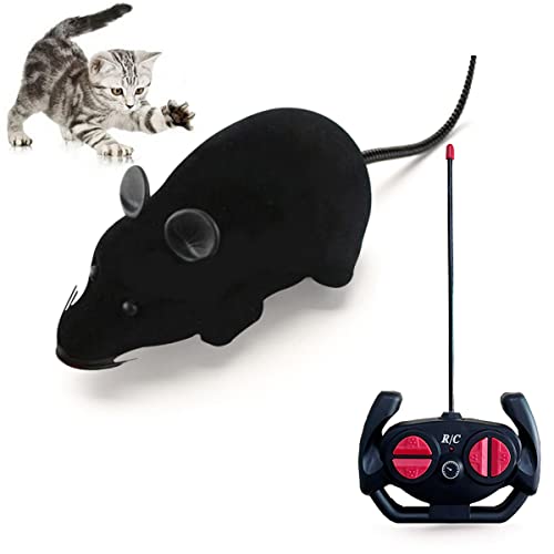 MYCreator Fernbedienung Gefälschte Ratte Realistische Maus Katzenspielzeug Mäuse RC Spielzeug Katze Mäuse Tier Interaktive Spielzeug Figuren Katze Laufrad Kabellose Jagd Streich Witz Gruselige Trick von MYCreatoy