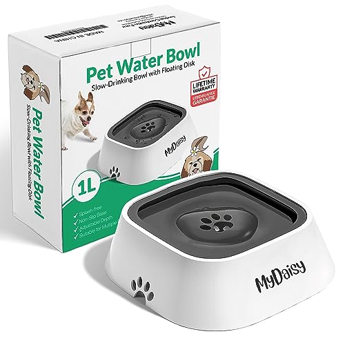 MYDAISY Hundenapf 1L + Hundewaschbürste als Geschenk - Trinknapf Hund Anti Schlabber, Wassernapf für Hunde und Katze, Napf Hund, Katzen Wassernapf - Wassernapf Hund Unterwegs - Fressnapf Hund von MYDAISY