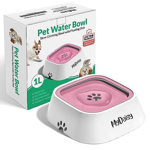 MYDAISY Hundenapf 1L + Hundewaschbürste als Geschenk - Trinknapf Hund Anti Schlabber, Wassernapf für Hunde und Katze, Napf Hund, Katzen Wassernapf - Wassernapf Hund Unterwegs - Fressnapf Hund von MYDAISY