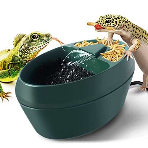 MYGIIKAKA Reptilien-Trinkbrunnen Chamäleon Zubehör Automatisches Zirkulationssystem mit Trog, Bartdrachenkäfig Zubehör Reptilien Habitat Wasserfall für Schlange/Eidechse/Chamäleon/Schildkröte von MYGIIKAKA