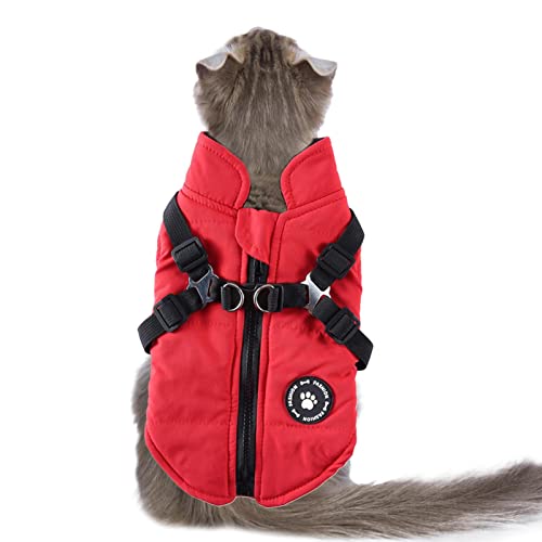 Gepolsterte Weste Hundejacke | Gemütlich Wasserdicht Winddicht Reversible Winter Hundejacke | Hundemantel Geschirr Winter Warme Weste Jacke Wasserdicht Baumwolle Kostü Qincu-ca von MYJIO