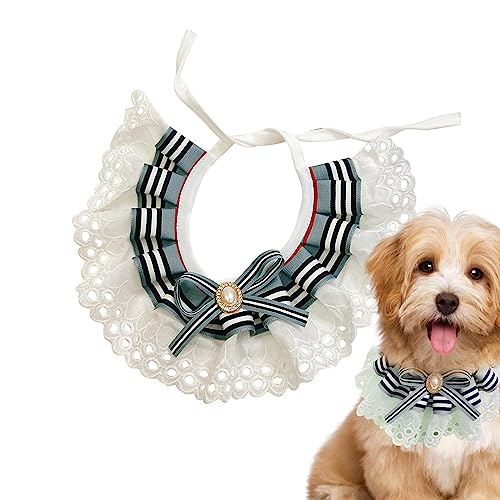 Katzenschleifenhalsband | Kätzchen-Spitzenhalsband mit süßer Fliege | Elastisches, bequemes Haustierzubehör aus Polyester für kleine Hunde, süßes Welpenzubehör für Katzen, Hunde, Kaninchen Greatideal von MYJIO