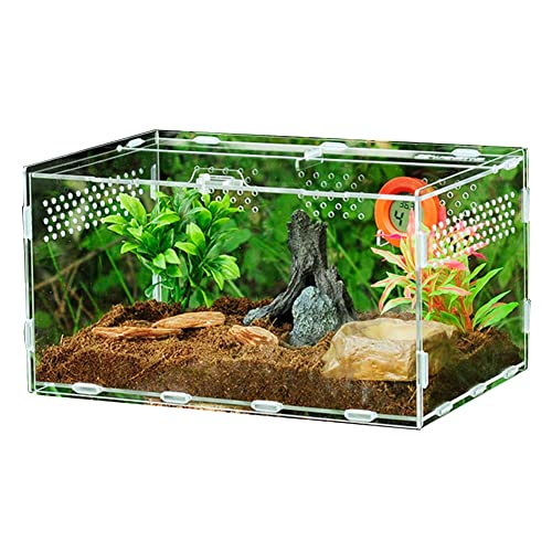 Reptilienkäfig aus Acryl - Zuchtbox Terrarienbecken Klarer Fresshabitat | Transparente Reptilien-Futterbox Reptilien-Terrarium-Lebensraum für Schlangenschildkröten-Eidechsen Greatideal von MYJIO