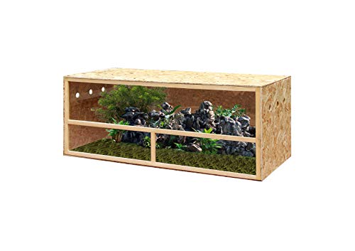 MYPETS - Holzterrarium 120 x 60 x 60 cm OSB Holz Seitenbelüftung mit Plexi-Glas - Terrarium für Schildkröten, Schnecken, Hamster, Schlangen, Rennmaus & Co - Nagarium aus Holz von MYPETS