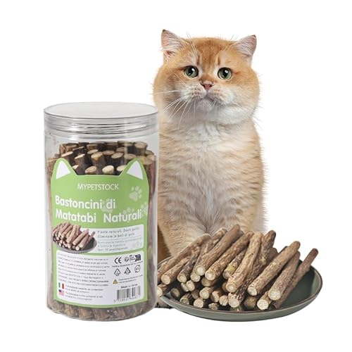 MYPETSTOCK® Silvervine Natürliche Katzenstäbchen – Stimulans Premium zum Spielen und Entspannen, Silvervine Sticks (50 Stück, Silvervine Stick) von MYPETSTOCK