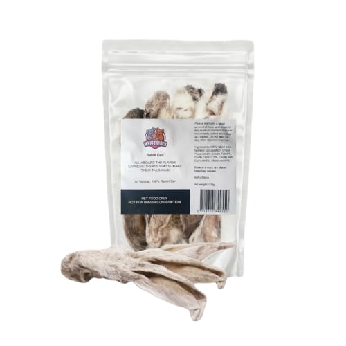 MYPETSTOCK Kaninchenohren mit Fell für Hunde jeden Alters - 100% natürlicher Snack, getrocknet, hypoallergen, getreidefrei und fettarm! von MYPETSTOCK