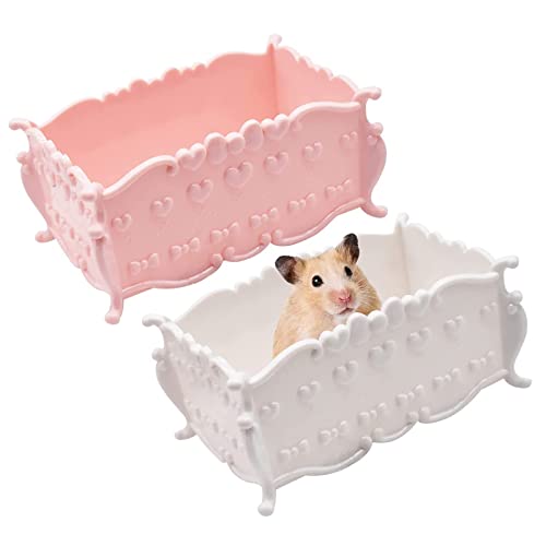 Hamster Toilette, 2PSC 17 * 11 * 9cm Hamster Kleintiere Sand Badezimmer Rosa Weiß Hamster Kunststoff Bad Sauna Toilette Haustier Badezimmer Für Kleintiere Hamster Rennmaus von MYSUNBAR