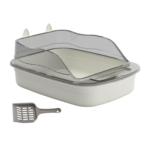 Katzentoilette Katzentoilette Katzentoilette Spritzschutz Katzensandkasten mit hohem Rand Katzensandbecken Große Bettpfanne Katzentoilette,(Gray) von MYXJX