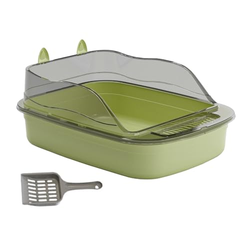 Katzentoilette Katzentoilette Katzentoilette Spritzschutz Katzensandkasten mit hohem Rand Katzensandbecken Große Bettpfanne Katzentoilette,(Green) von MYXJX