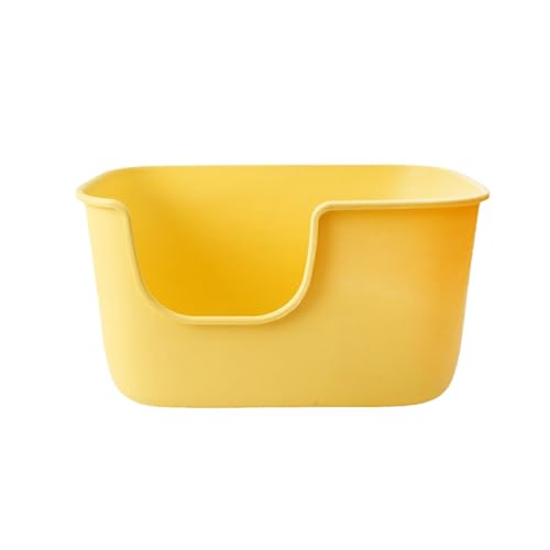 Katzentoilette Katzentoilette mit offener Oberseite, Töpfchen for Kätzchen, Heimtierbedarf, spritzwassergeschützte Katzentoiletten for Käfige, große Katzentoiletten for Kätzchen, Kaninchen,(Yellow) von MYXJX