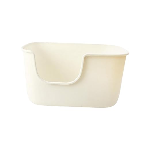 Katzentoilette Katzentoilette mit offener Oberseite, Töpfchen for Kätzchen, Heimtierbedarf, spritzwassergeschützte Katzentoiletten for Käfige, große Katzentoiletten for Kätzchen, Kaninchen,(White) von MYXJX