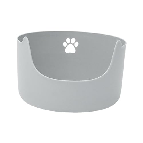 Katzentoilette Katzentoiletten Offene Katzentoilette mit hohen Seiten Langlebige, antihaftbeschichtete, spritzwassergeschützte Katzentoilette mit großem Platzangebot,(Gray) von MYXJX