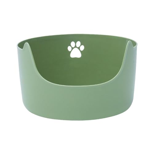 Katzentoilette Katzentoiletten Offene Katzentoilette mit hohen Seiten Langlebige, antihaftbeschichtete, spritzwassergeschützte Katzentoilette mit großem Platzangebot,(Green) von MYXJX