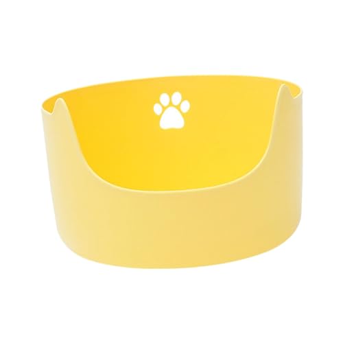 Katzentoilette Katzentoiletten Offene Katzentoilette mit hohen Seiten Langlebige, antihaftbeschichtete, spritzwassergeschützte Katzentoilette mit großem Platzangebot,(Yellow) von MYXJX