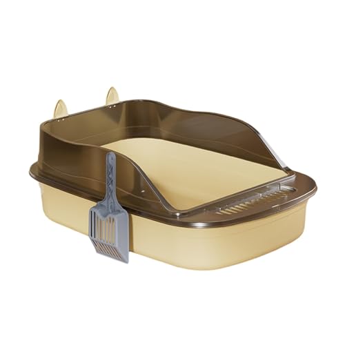 Katzentoilette Katzentoiletten mit hohen Seitenwänden, Katzentoiletten mit offener Oberseite, Katzentoiletten mit Spritzschutz und hohen Seitenwänden,(Yellow) von MYXJX