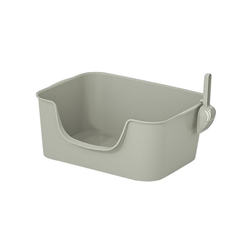 Katzentoilette Oben offene Katzentoilette Katzentoilette Haustierbedarf for Hauskatzen Stabiles Katzensandbecken mit hoch angebrachter Kätzchentoilette,(Gray) von MYXJX