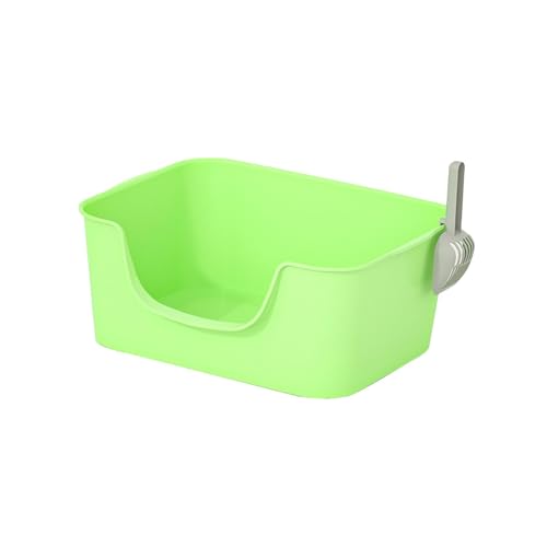 Katzentoilette Oben offene Katzentoilette Katzentoilette Haustierbedarf for Hauskatzen Stabiles Katzensandbecken mit hoch angebrachter Kätzchentoilette,(Green) von MYXJX