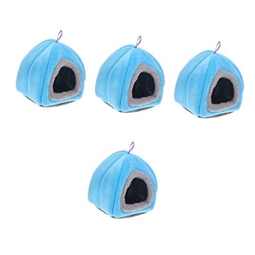 Nest für Kleintiere 3 stücke Kleine Haustier Nest Meerschweinchen Versteck Papagei Schlafen Bett Kaninchen Bett Hamster Haus Chinchilla Warme Bett Vogel N(Bluex4pcs) von MYXJX