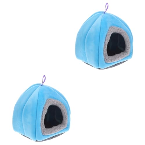 Nest für Kleintiere 4 stücke Kleine Haustier Nest Guinea Bettwäsche Haustier Ruhen Betten Haustier Ruhen Schlaf Samll Tiere Shelter Ratten Warme Haus GUI(Bluex2pcs) von MYXJX