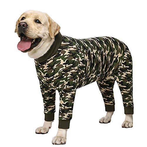 MZFGIJNBO Medium Large Dogs Pyjamas for Haustier-Hunde-Kleidung Overall for Hundekostüm Mantel for Hunde Karikatur gedruckt Kleidung Hemd(Color:Camouflage Pajama,Size:38(Bust 108cm)) von MZFGIJNBO