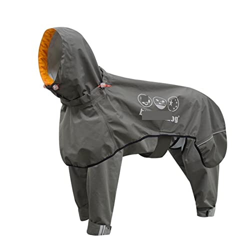 MZFGIJNBO Wasserdichter Hunde-Regenmantel-Overall for mittelgroße Hunde Regenmantel im Freien Haustierkleidung Welpen-Dobermann-Labrador-Husky-Jacke(Color:Gray,Size:XX-Large) von MZFGIJNBO