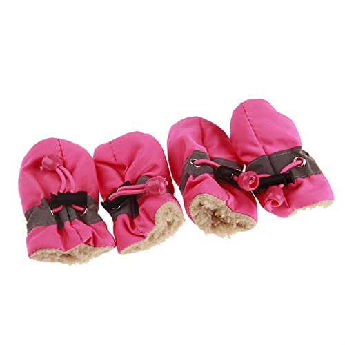 MZFGIJNBO Weiche Sohlenschuhe Atmungsaktive Schuhe Haustierschuhe Hunderegenstiefel Bequeme atmungsaktive rutschfeste wasserdichte Hundeschuhe(Pink,Medium) von MZFGIJNBO