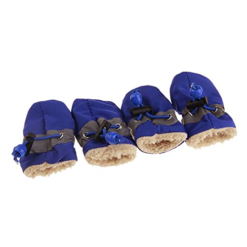 MZFGIJNBO Weiche Sohlenschuhe Atmungsaktive Schuhe Haustierschuhe Hunderegenstiefel Bequeme atmungsaktive rutschfeste wasserdichte Hundeschuhe(Blue,Medium) von MZFGIJNBO
