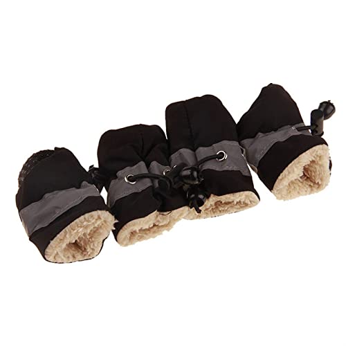 MZFGIJNBO Weiche Sohlenschuhe Atmungsaktive Schuhe Haustierschuhe Hunderegenstiefel Bequeme atmungsaktive rutschfeste wasserdichte Hundeschuhe(Black,Medium) von MZFGIJNBO