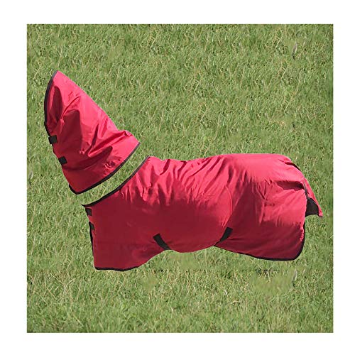 MaJu Pferd Combo Neck Turnout Decke 600 Denier Ripstop Shell 200g Isolierung Füllen, Rot(Size:115cm) von MaJu