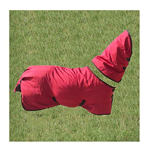 MaJu Pferdedecke Abnehmbarer Hals Wasserdichtes Und Atmungsaktives Obermaterial,Rot(Size:115cm) von MaJu