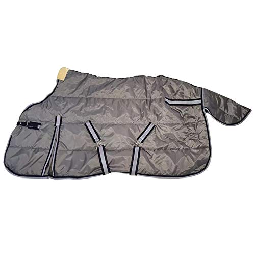 MaJu Ponymantel Winter Extra Dick Warm Wasserdicht Frostschutzponymantel Plus Baumwolle Ponymantel Pferdegeschirr Zubehör(Size:Grey 110cm) von MaJu