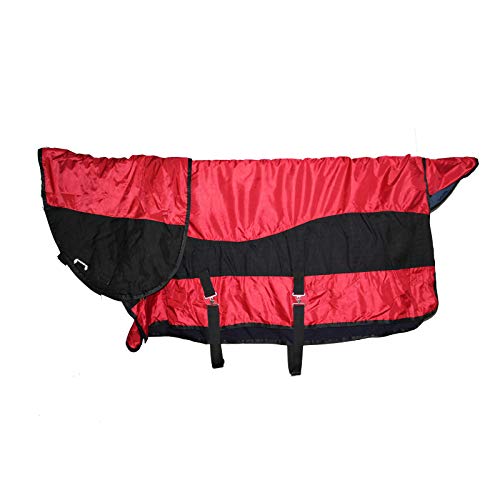 Stallwaren Pferdedecken Mit Hals Zum Schutz Vor Kälte Und Wind, Rot(Size:125cm) von MaJu