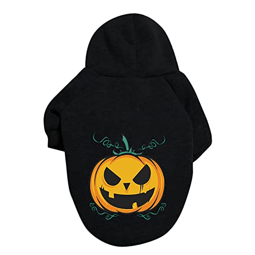 Hundemantel für Hunde Halloween-Kürbis-Hundepullover-Haustier-Pullover-Haustier-Kleidung-Teddy-Hundekostüm Hundejacke (Black, 2XL) von MaNMaNing