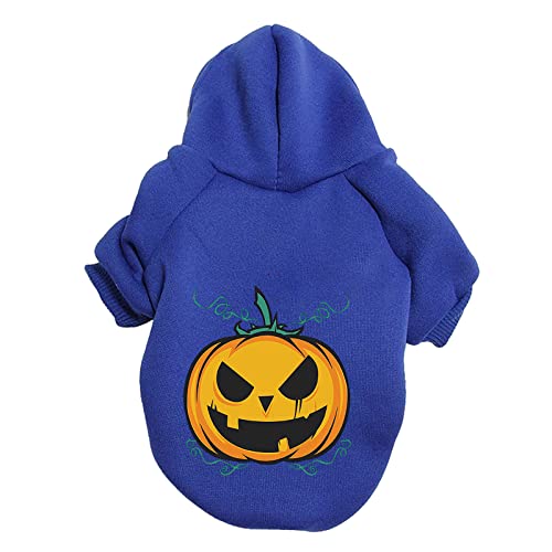 Hundemantel für Hunde Halloween-Kürbis-Hundepullover-Haustier-Pullover-Haustier-Kleidung-Teddy-Hundekostüm Hundejacke (Blue, 2XL) von MaNMaNing