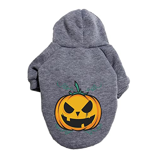 Hundemantel für Hunde Halloween-Kürbis-Hundepullover-Haustier-Pullover-Haustier-Kleidung-Teddy-Hundekostüm Hundejacke (Grey, 5XL) von MaNMaNing